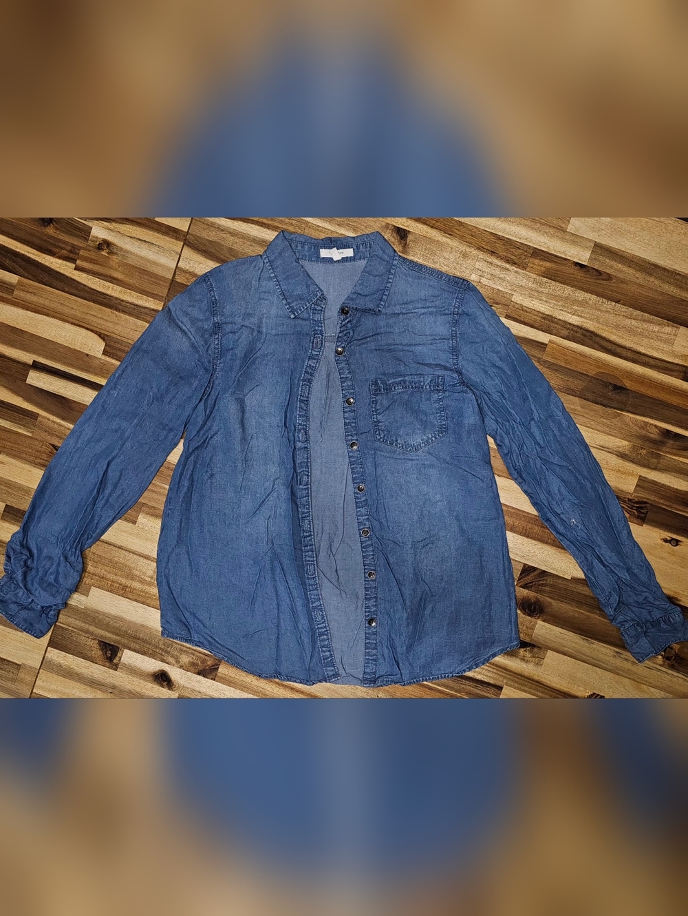Maurices Medium Blue Lightweight Denim Shirt Jacket